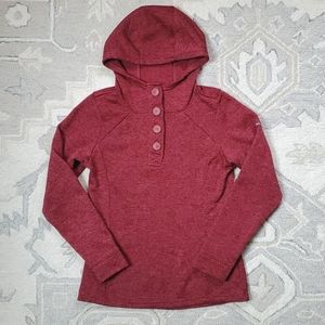 Columbia 1/4 Button Pullover, Red, size small